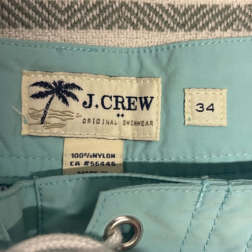 J. Crew Aqua Swim Trunks Size 34 - Picture 2 of 5